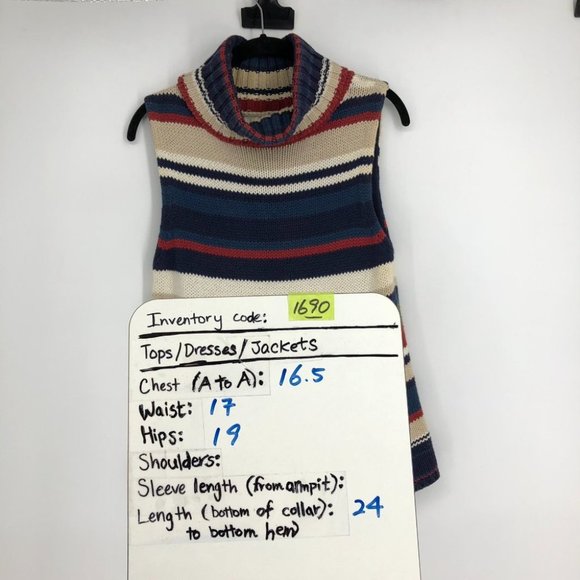 Penman's Vintage fall-tone multicolor striped sleeveless turtleneck top size M - Picture 12 of 13